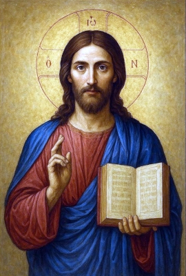 Jesus teaching His words of wisdom.