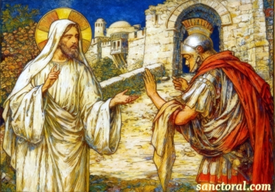 Le Centurion demande à Jésus de venir guérir son serviteur.