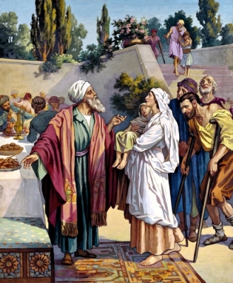 Go out quickly into the streets and lanes of the city, and bring in hither the poor, and the feeble, and the blind, and the lame.