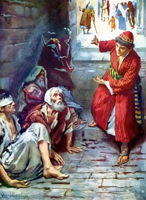 Go out quickly into the streets and lanes of the city, and bring in hither the poor, and the feeble, and the blind, and the lame.